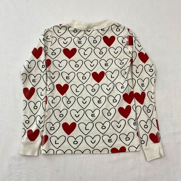 Hanna Andersson Pajamas Set Girls 5 Heart Love Organic Cotton Valentines Day PJ - Picture 3 of 8
